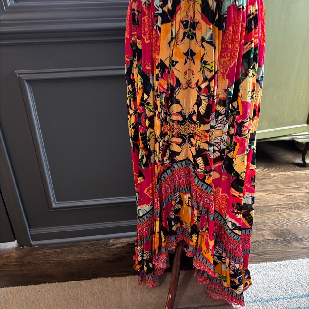Floral Print Pleated Skirt - Multicolor